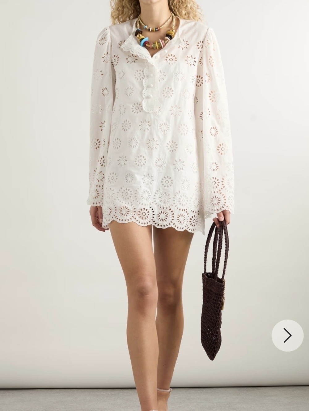 Chloé Scalloped Broderie Anglaise Mini Dress (NEW without Tags) Small